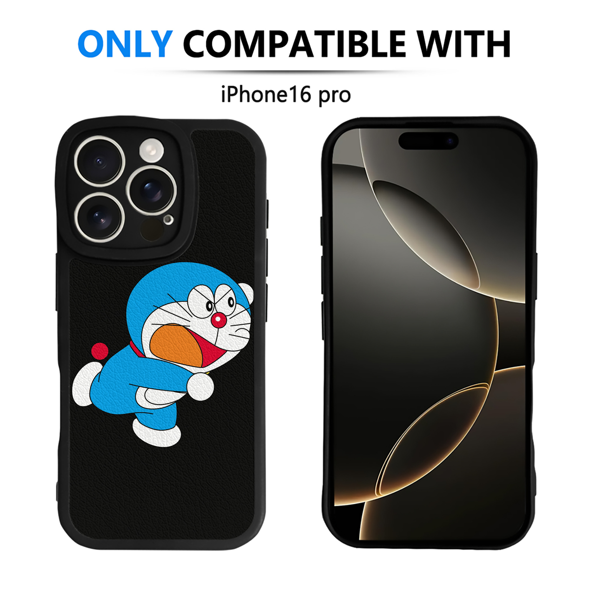 （画像用） ドラえもん Doraemon 【iPhone 16シリーズ対応】シリコンスマホケース（レザー調） 材質：シリコン